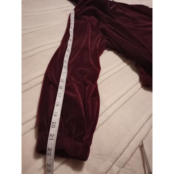 Anthropologie Daily Practice Burgundy Oversized Velour Velvet Hoodie Size L - Picture 5 of 9